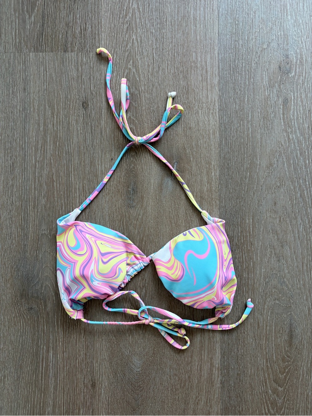 Colorful Swirl Halter Bikini Top